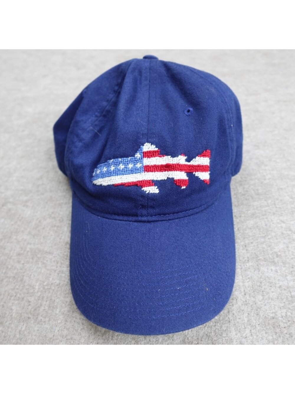 Smathers & Branson Hat Blue Strapback American Flag Trout  Dadhat Patriotic